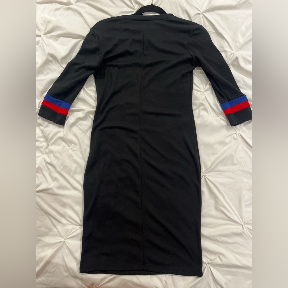 Lea & Viola Black Dress with Red and Blue Sleeve Accents - Picture 3 of 3